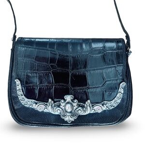 Glenn Miller for Anne Turk black leather bag VINTAGE